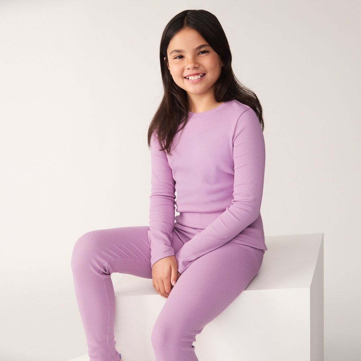 Kid Girls' Ribbed Long Sleeve