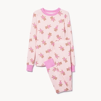 Kid Girls' Printed Sleep Set - Pastel Pink