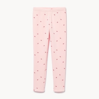 Legging duveteux imprimé pour filles - Rose pâle