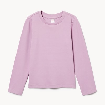 Haut côtelé à manches longues pour petites filles - LAVANDE