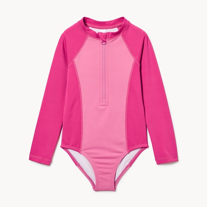 Toddler Girls' Rash Guard Swimsuit