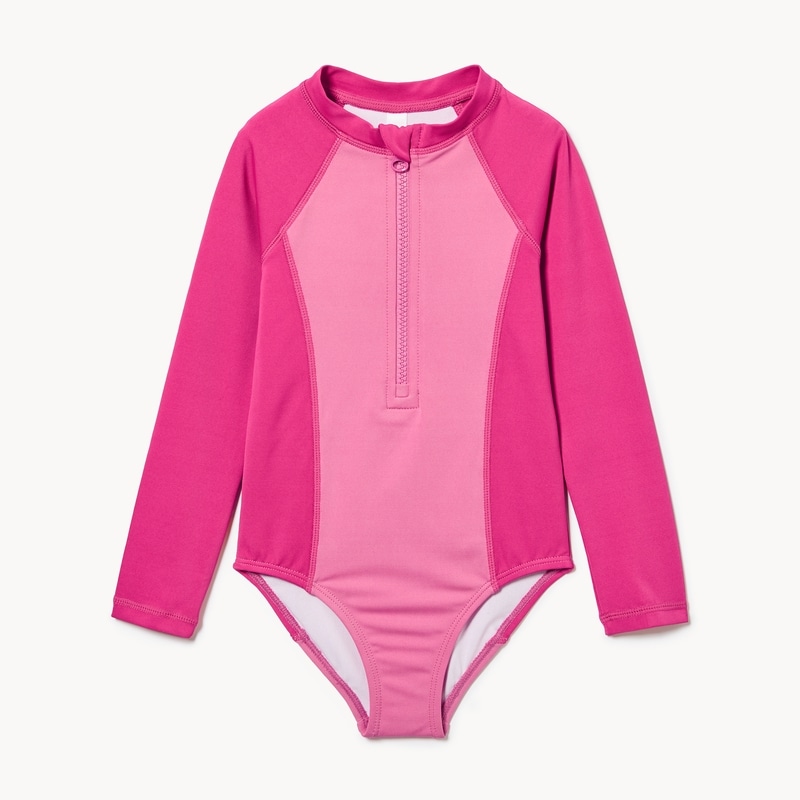 Toddler Girls' Rash Guard Swimsuit