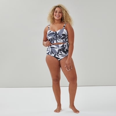 Women+ Printed Ruched Swim Bottom - Grey