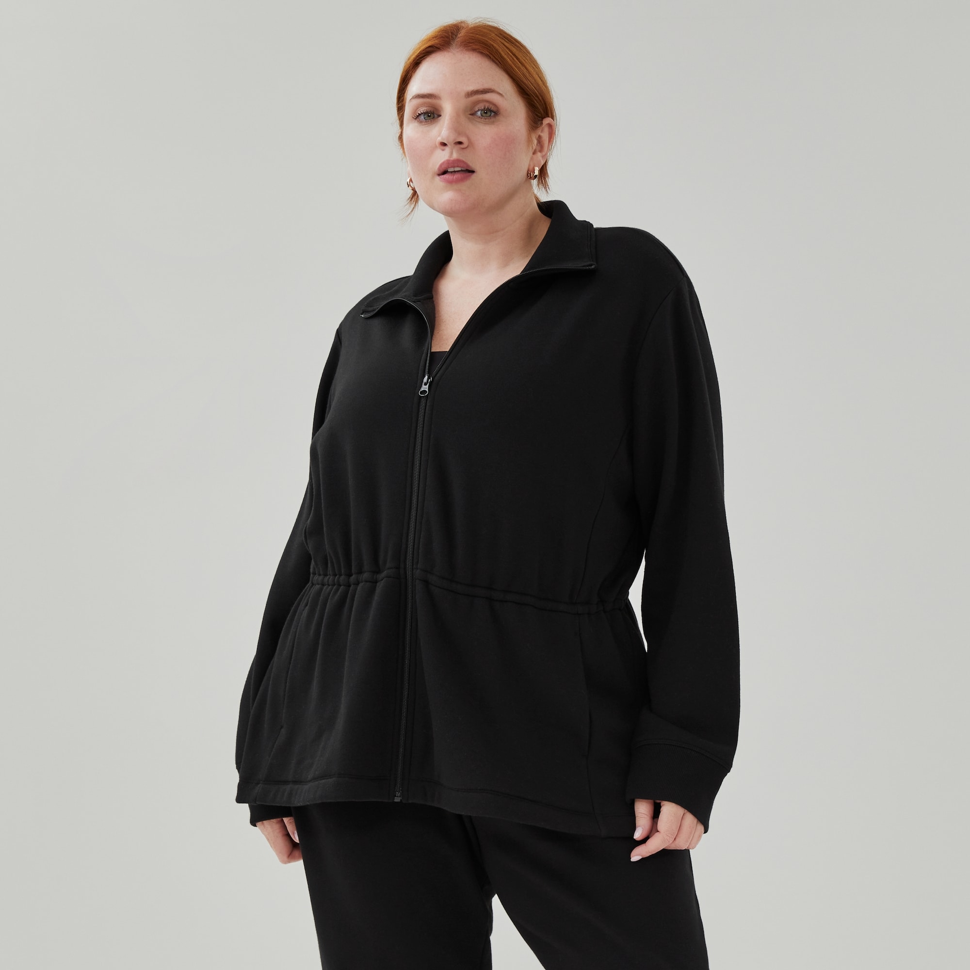 Active Fleece Jacket in Black from Joe Fresh