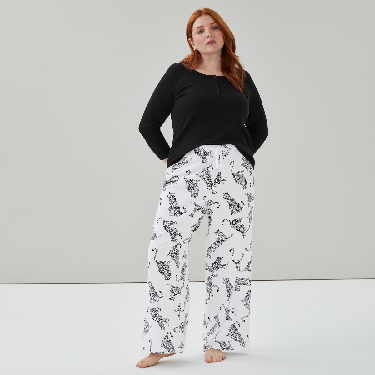 Pantalon de nuit imprim Femmes+ - Blanc