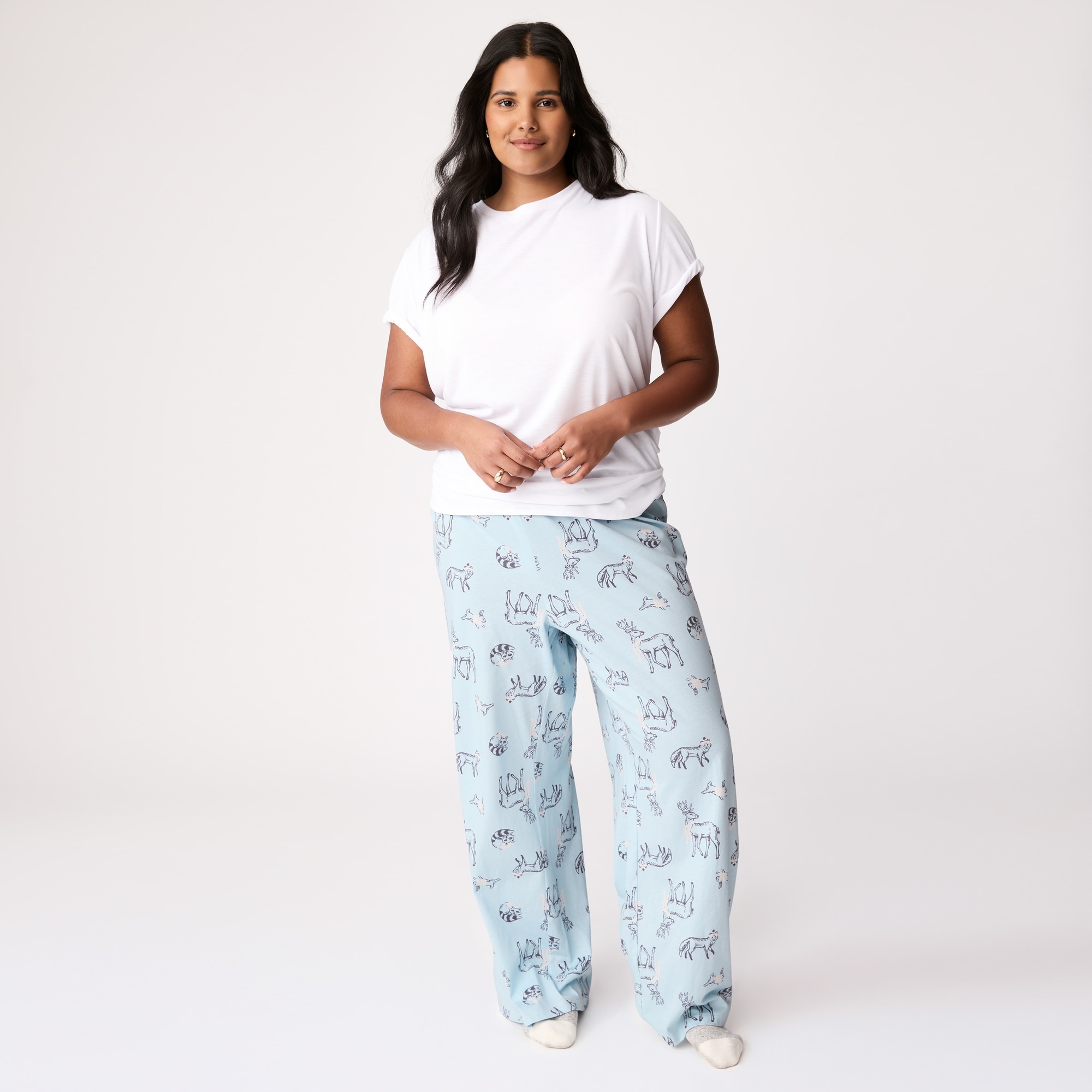 Women+ Printed Sleep Pant in Pale Blue from Joe Fresh