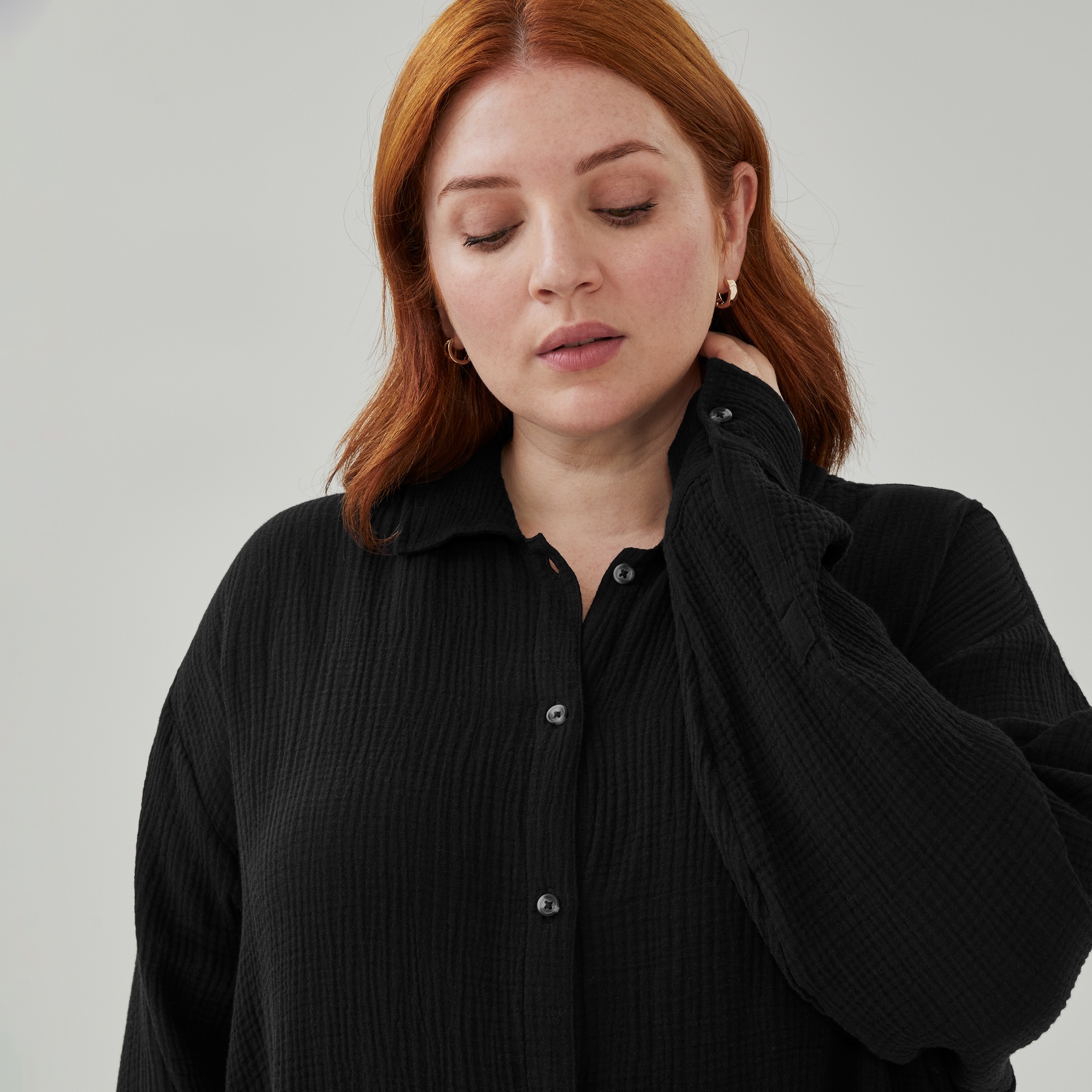 Women+ Gauze Button-Up Cover-Up