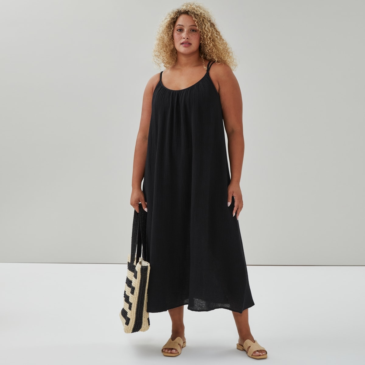 Women+ Gauze Midi Dress Cover-Up