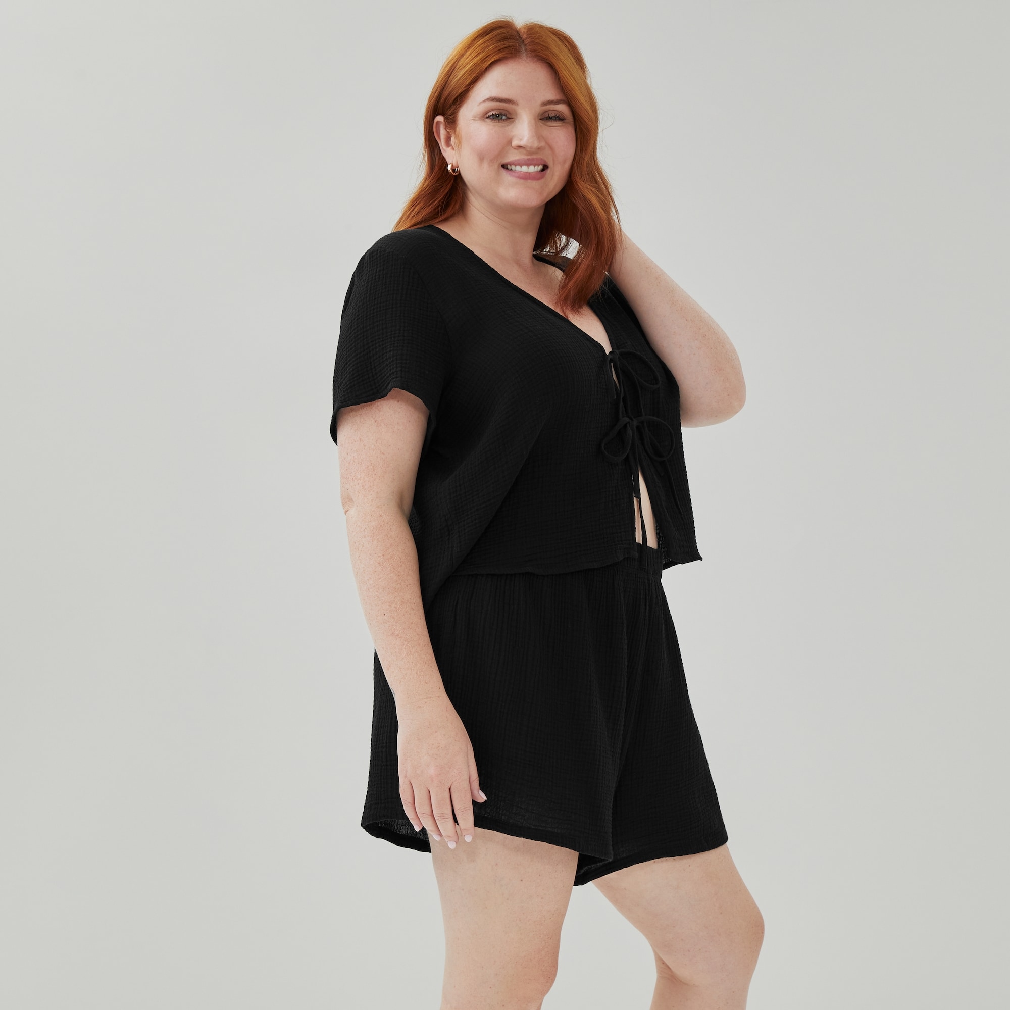 Women+ Gauze Short Cover-Up