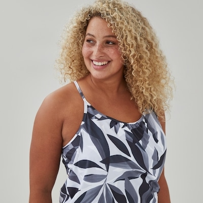 Women+ Printed Tankini - Grey