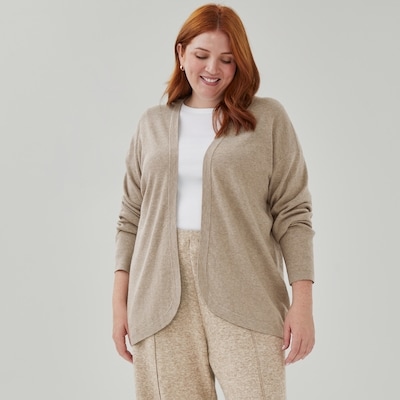 Cardigan décontracté Femmes+ - Brun Pâle Vigoureux