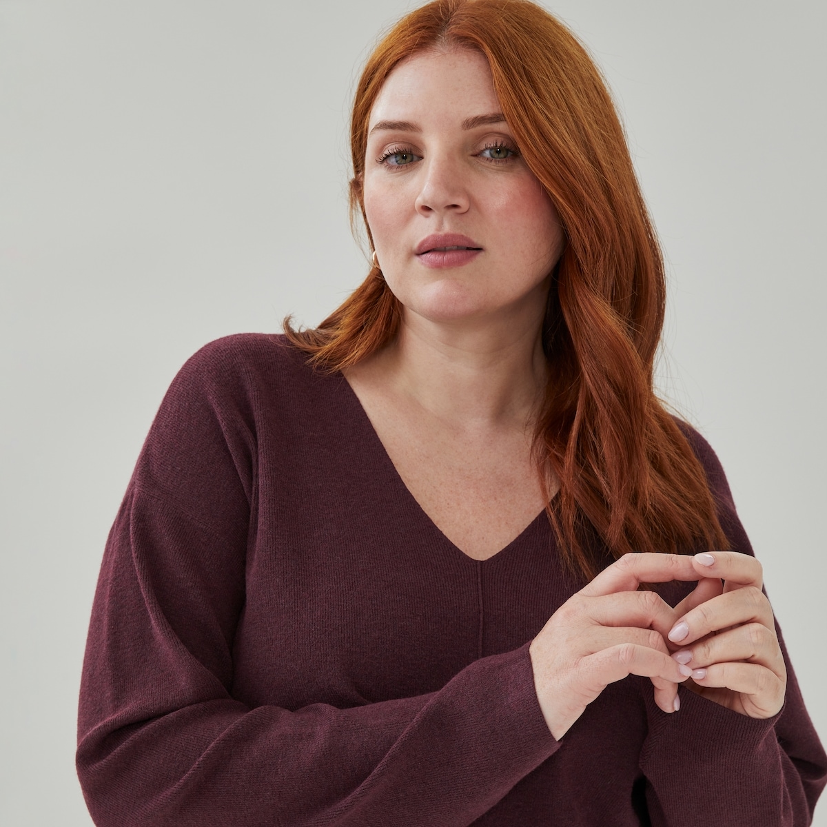 Women+ V-Neck Sweater