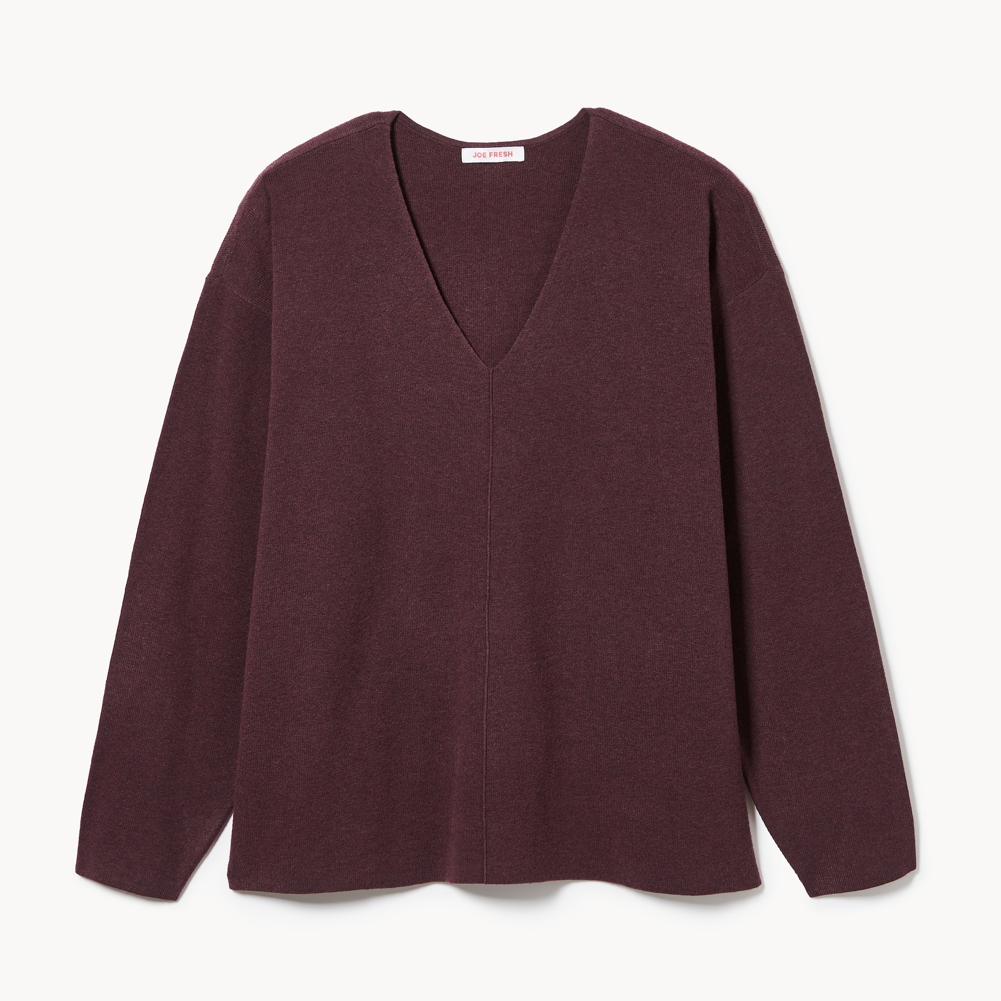 Women+ V-Neck Sweater in Plum from Joe Fresh