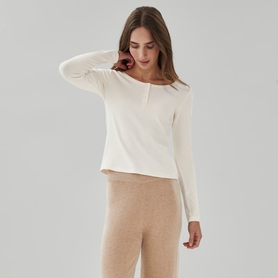 Henley Lounge Top - Cream