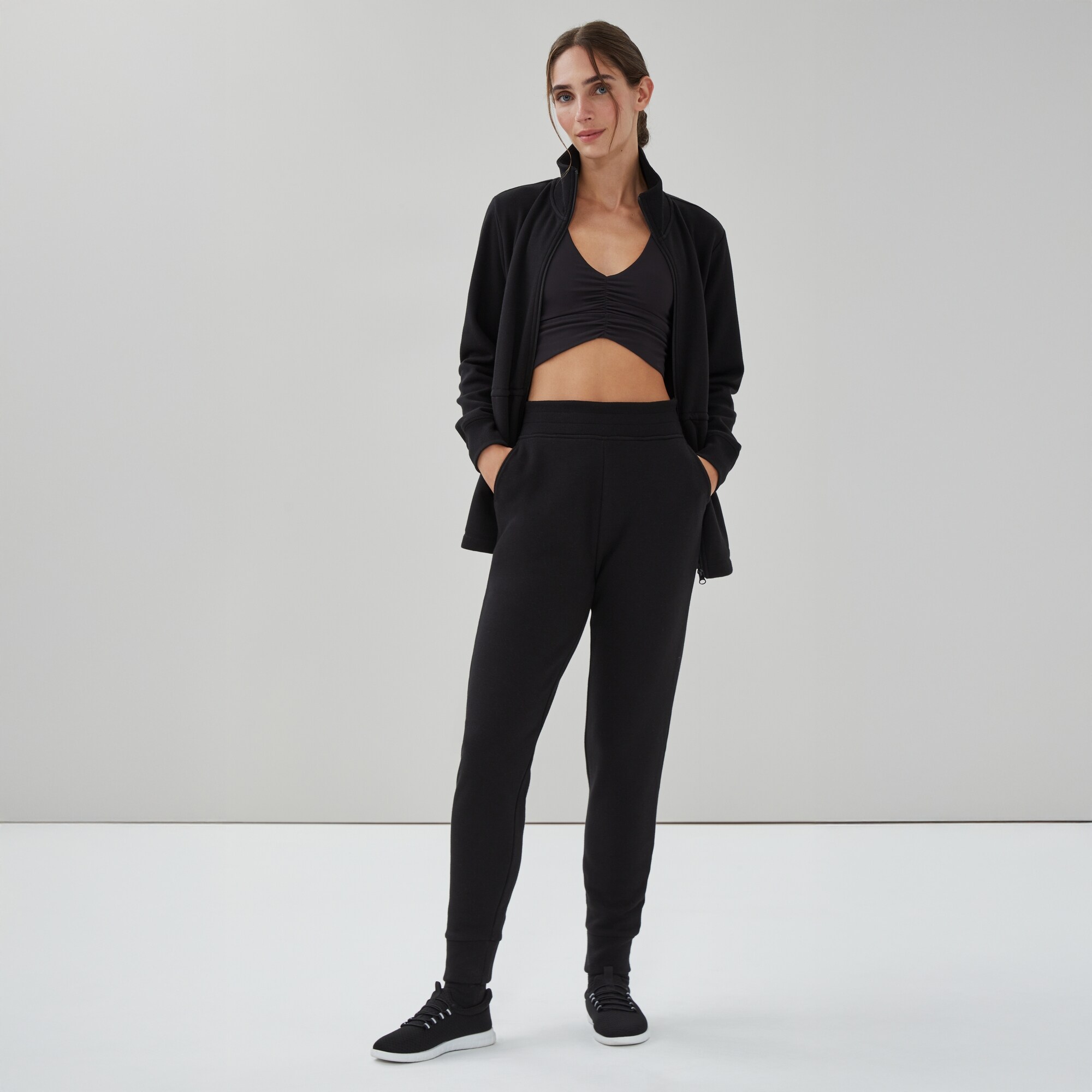 Pantalon de jogging sport ajusté en molleton