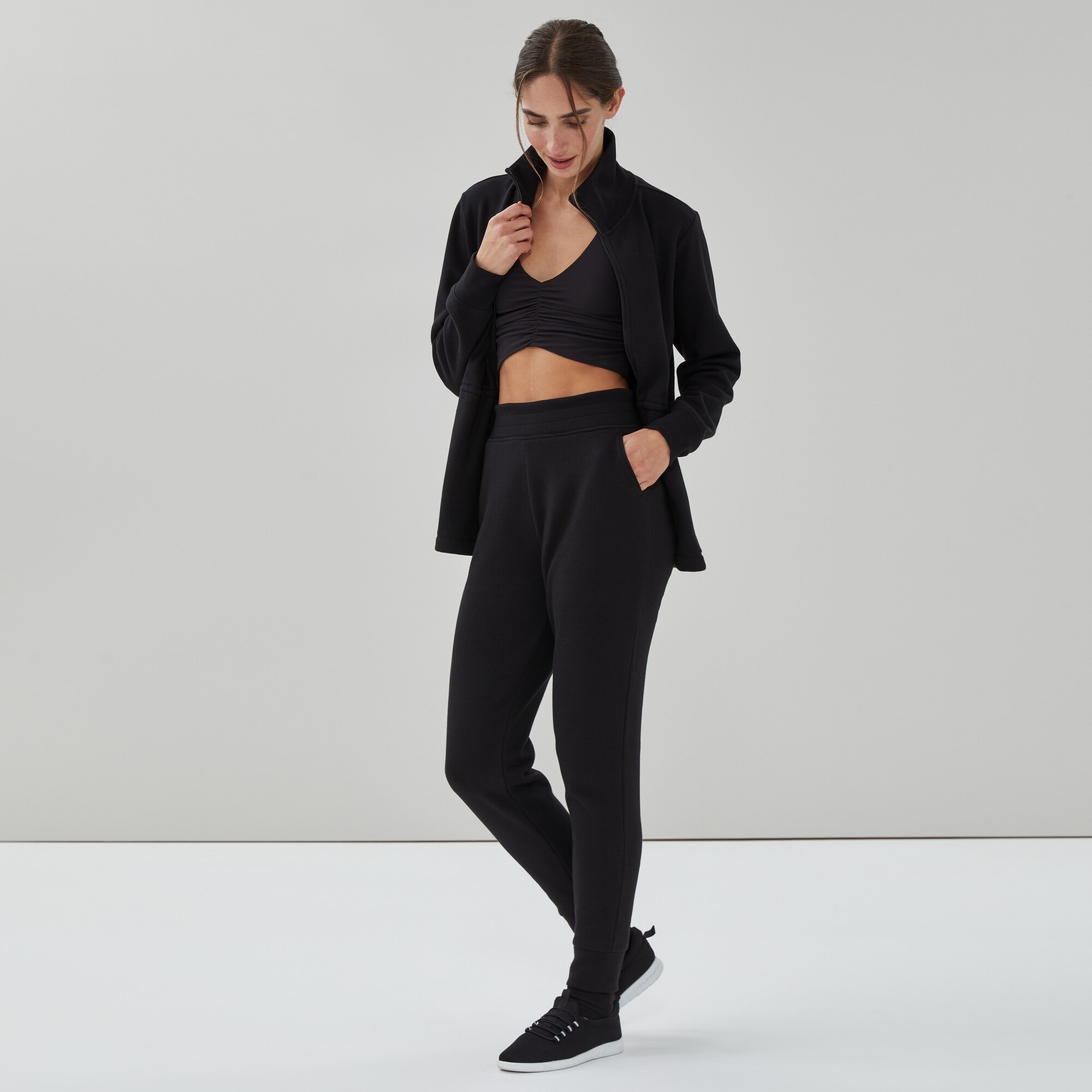 Pantalon de jogging sport ajusté en molleton