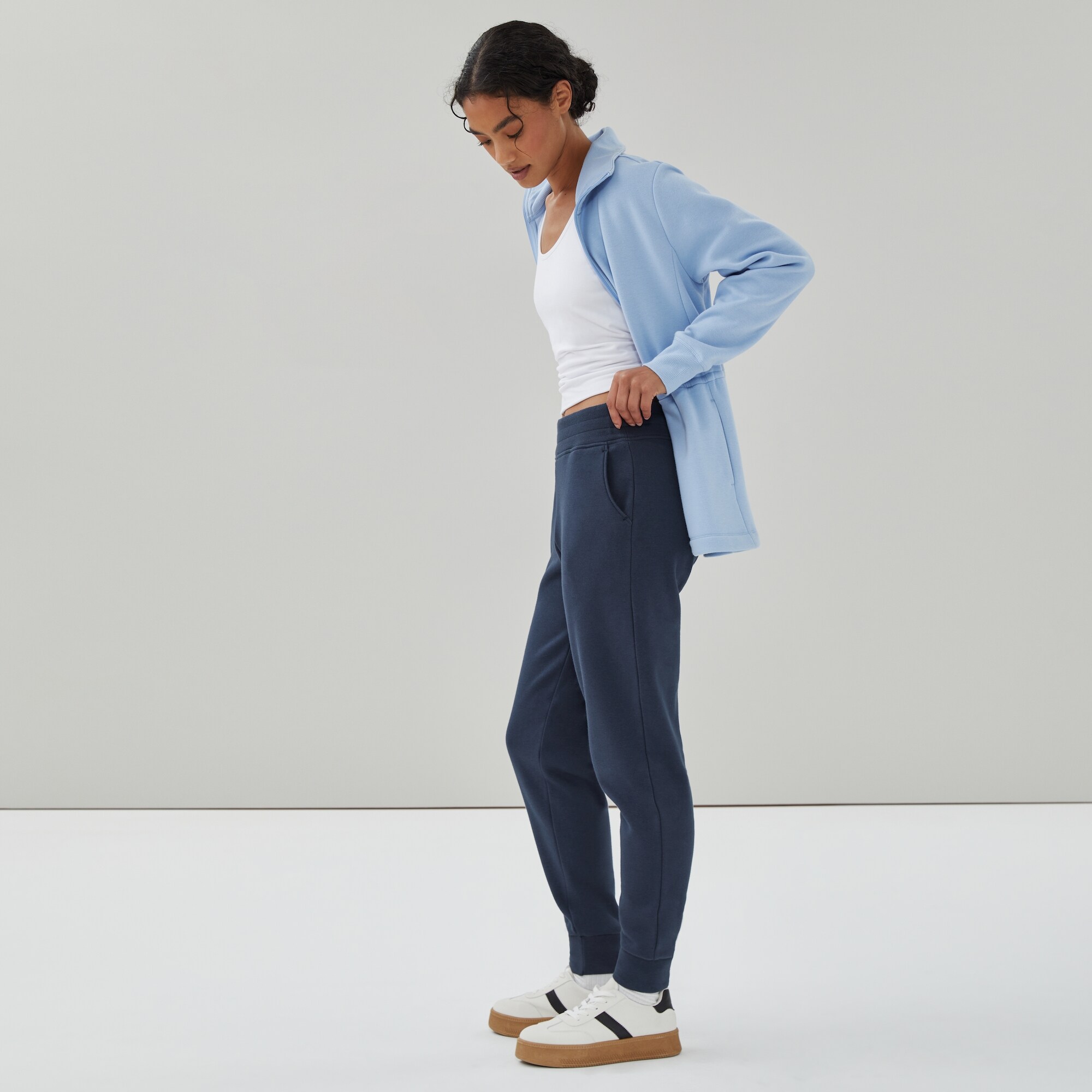Pantalon de jogging sport ajusté en molleton