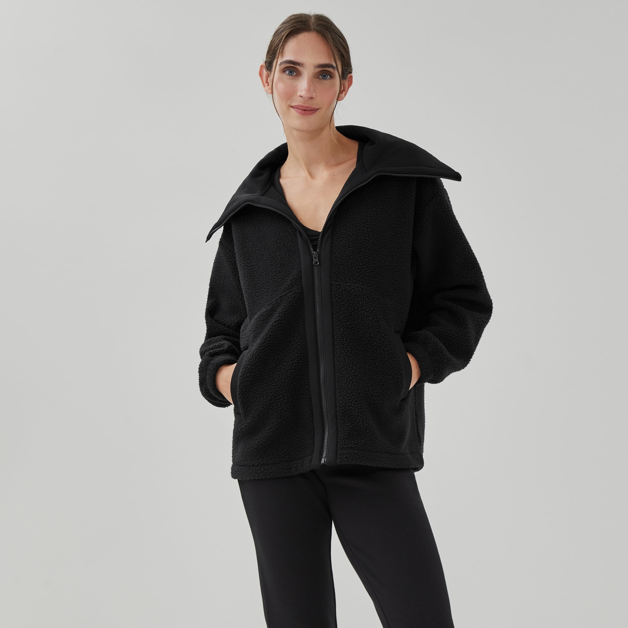 Active Oversized Jacket in Black from Joe Fresh