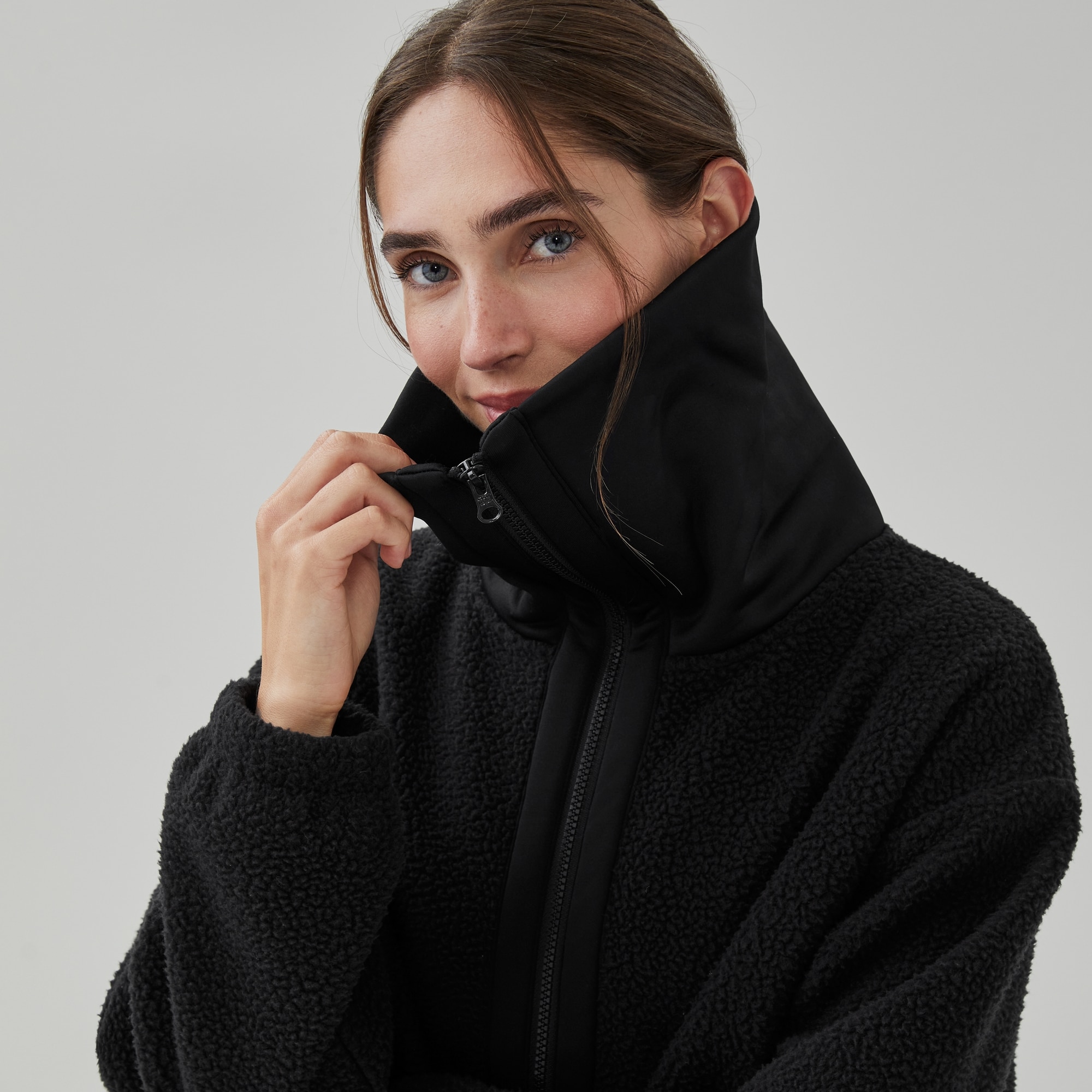 Active Oversized Jacket in Black from Joe Fresh
