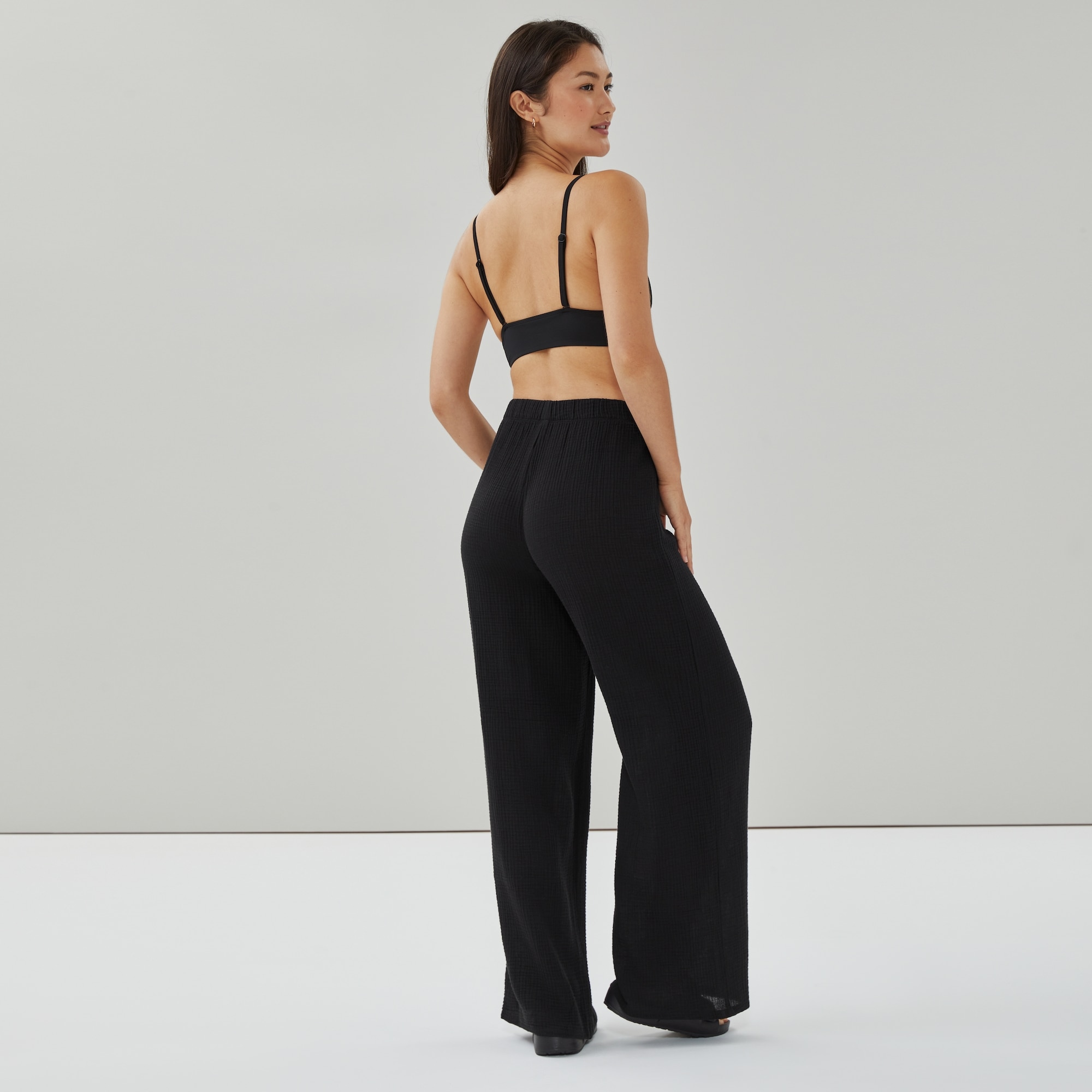 Pantalon cache-maillot de bain en gaze