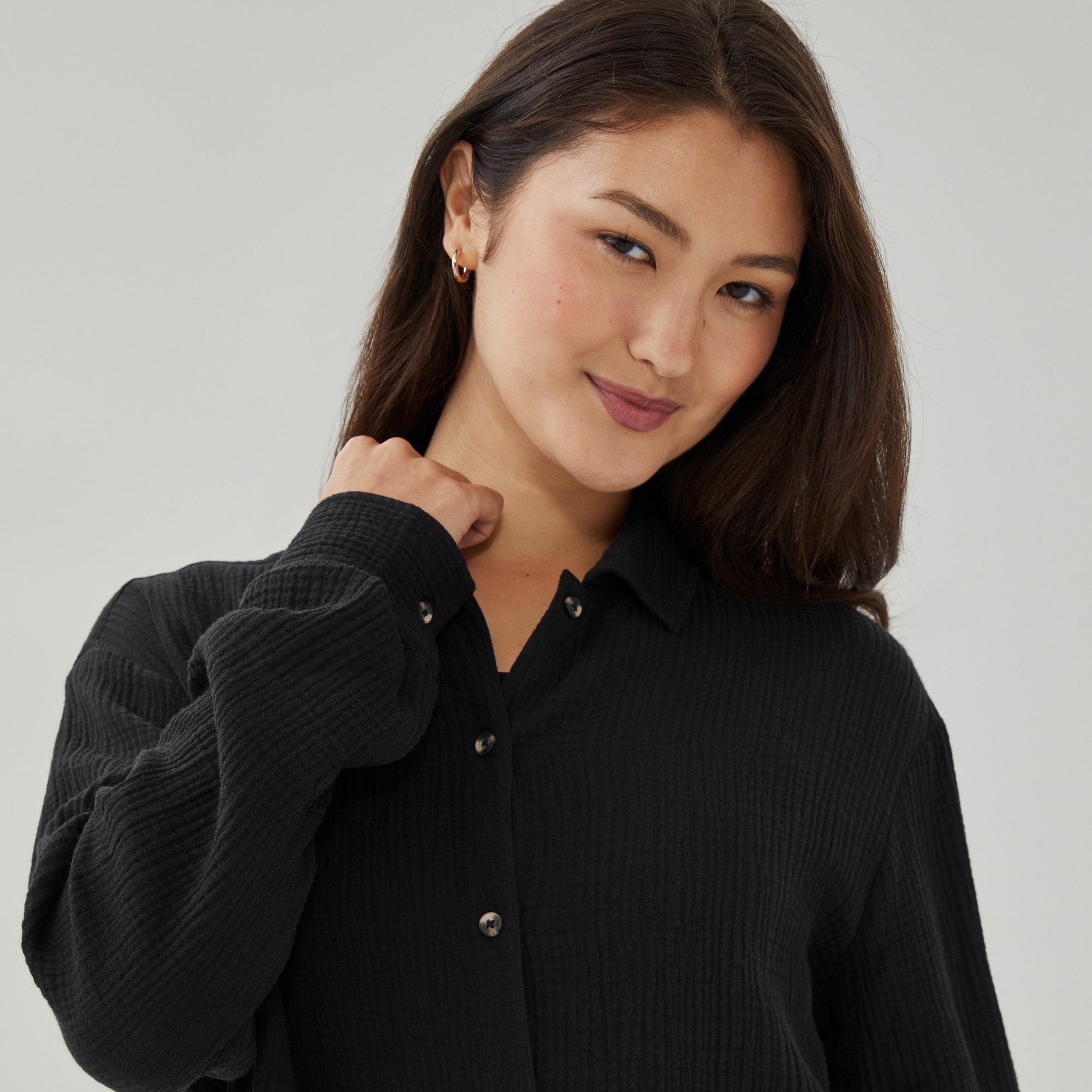 Gauze Button-Up Cover-Up