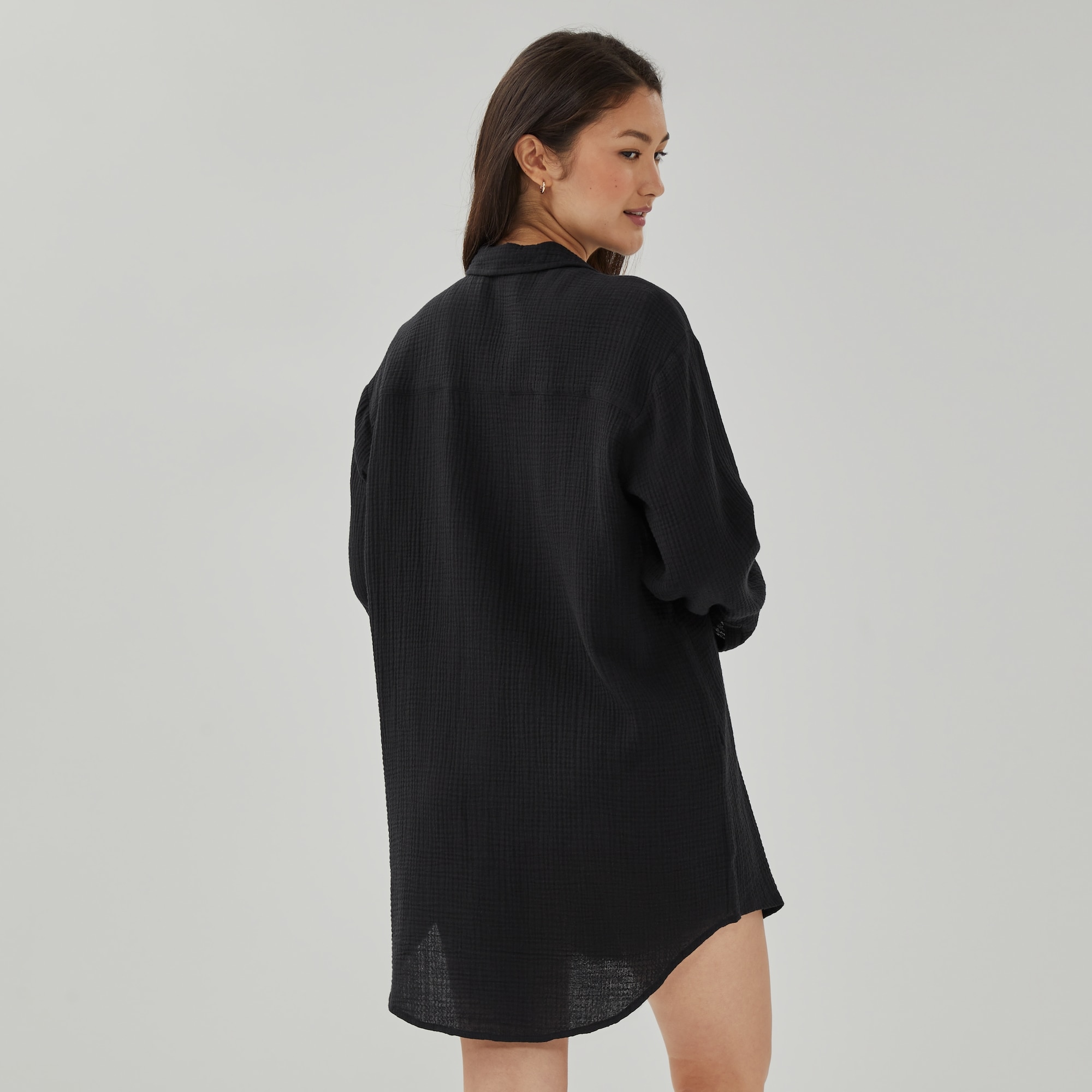 Gauze Button-Up Cover-Up