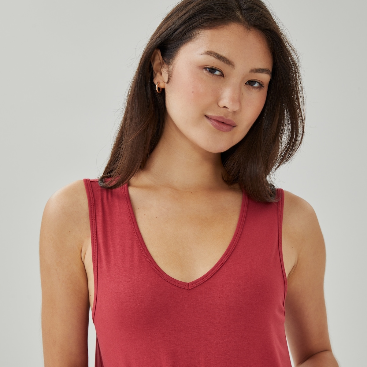 V-Neck Dress Cover-Up - Red