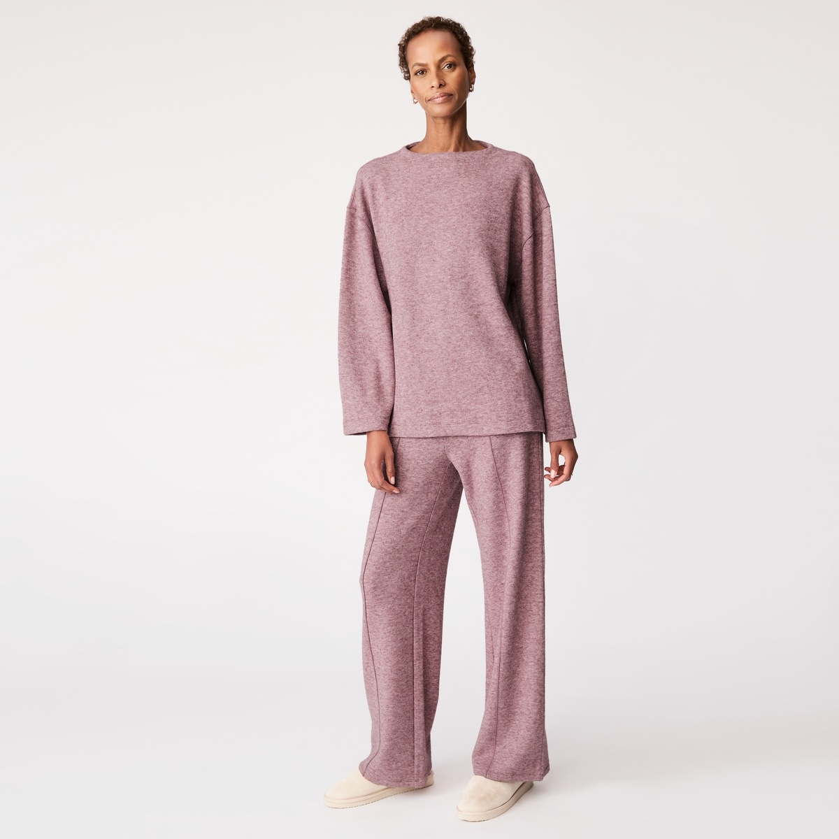 Haut  manches longues  col chemine - Prune