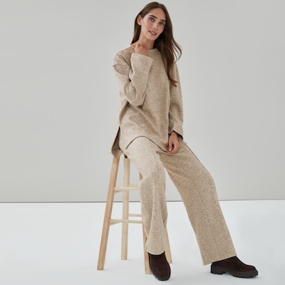 Funnel Neck Long Sleeve - Dark Brown Mix