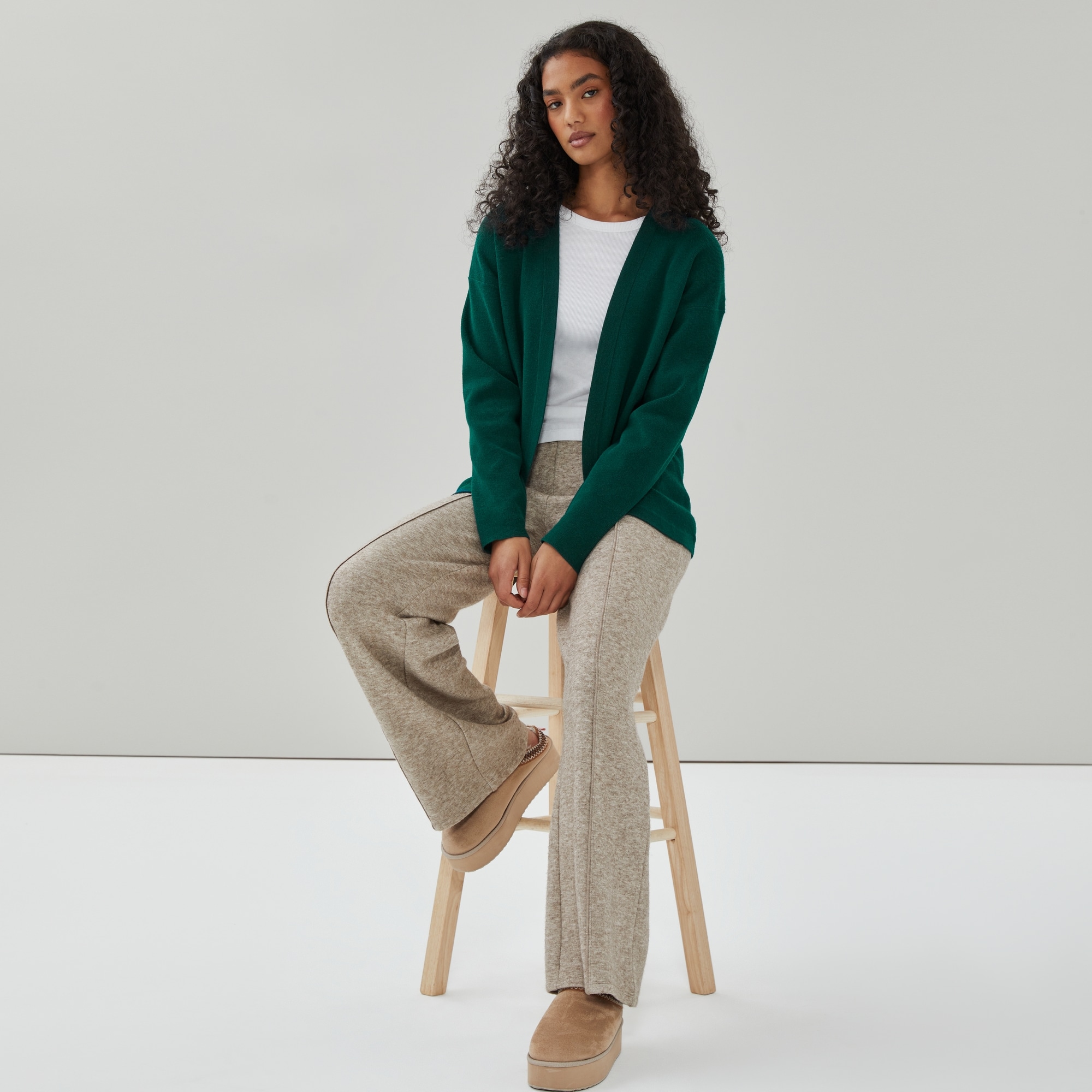 Relaxed Cardigan in Green from Joe Fresh