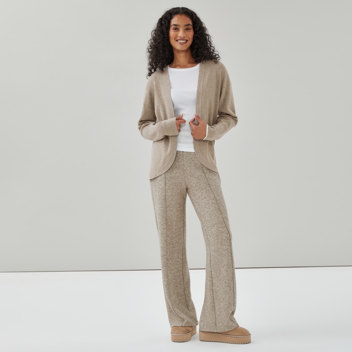 Relaxed Cardigan - Light Brown Mix