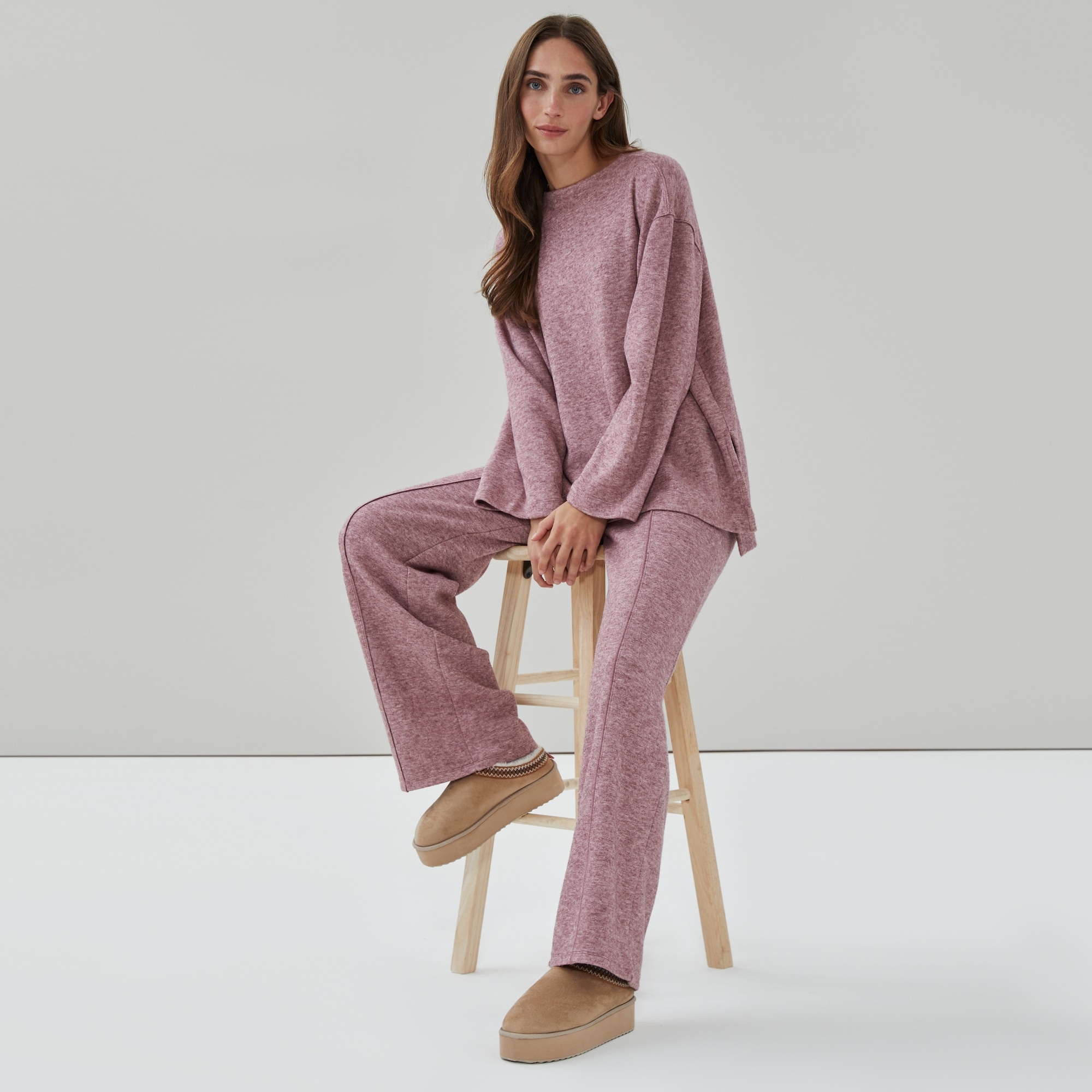 Pintuck Pant in Plum from Joe Fresh
