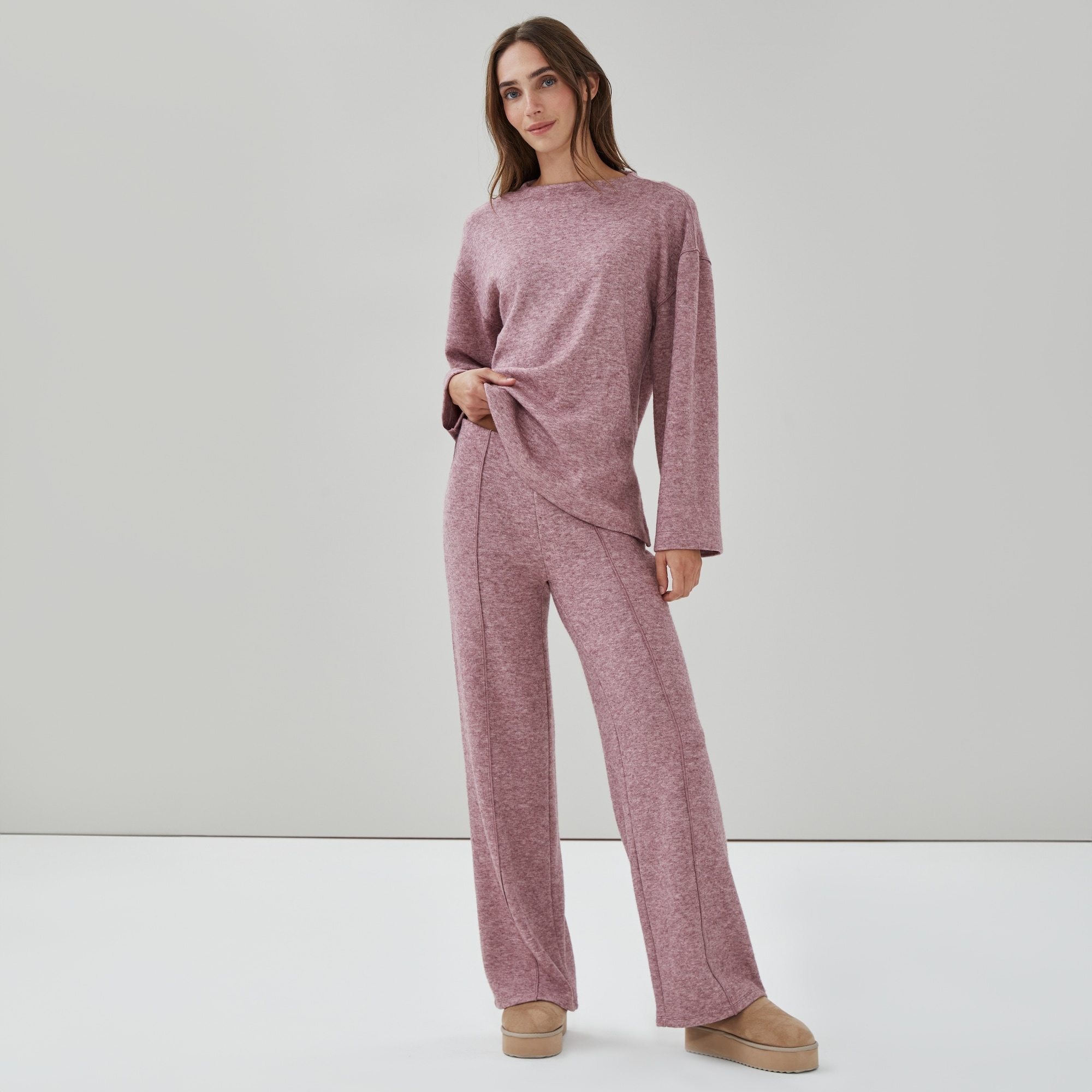 Pintuck Pant in Plum from Joe Fresh