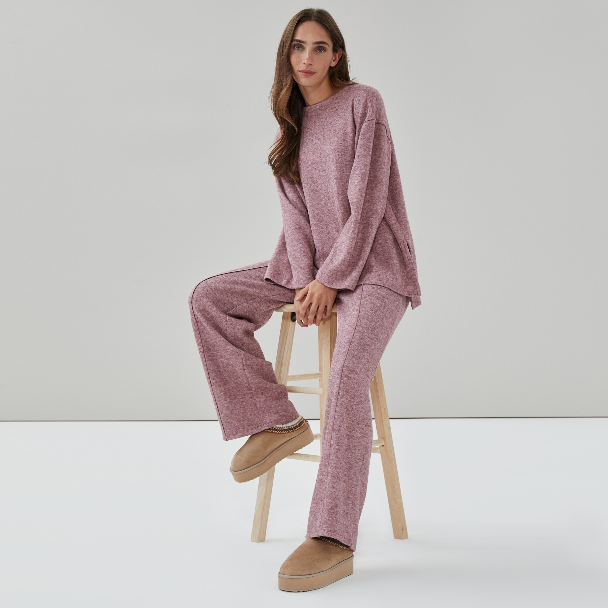 Pintuck Pant in Plum from Joe Fresh