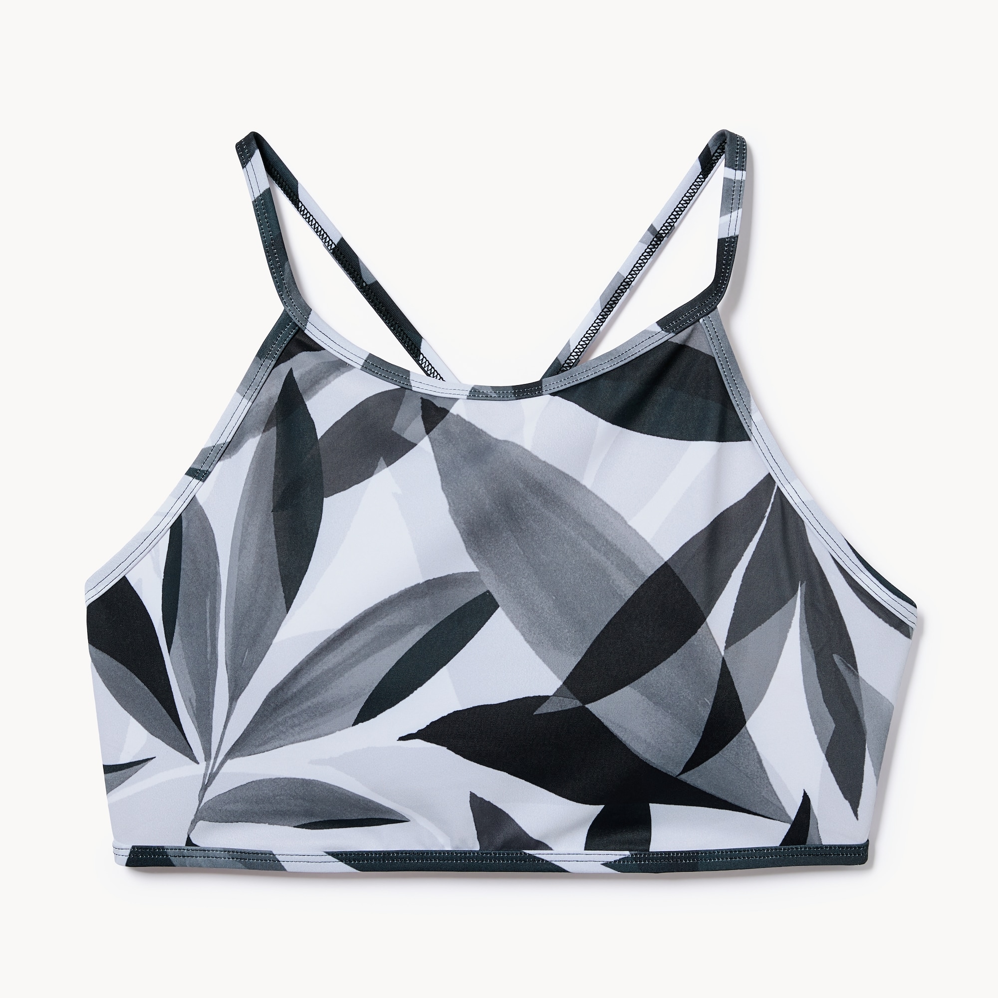 Printed High Neck Swim Top