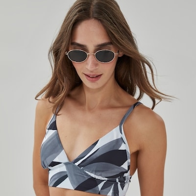 Haut de maillot de bain imprimé - Gris