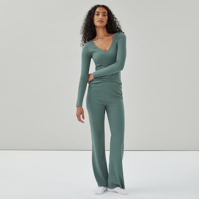 Ribbed Lounge Pant - Pale Green