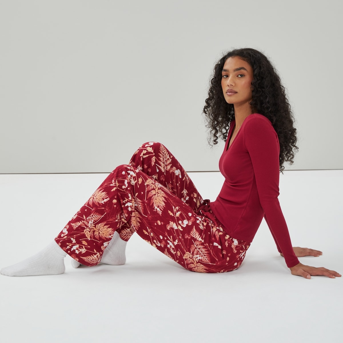 Printed Sleep Pant - Maroon