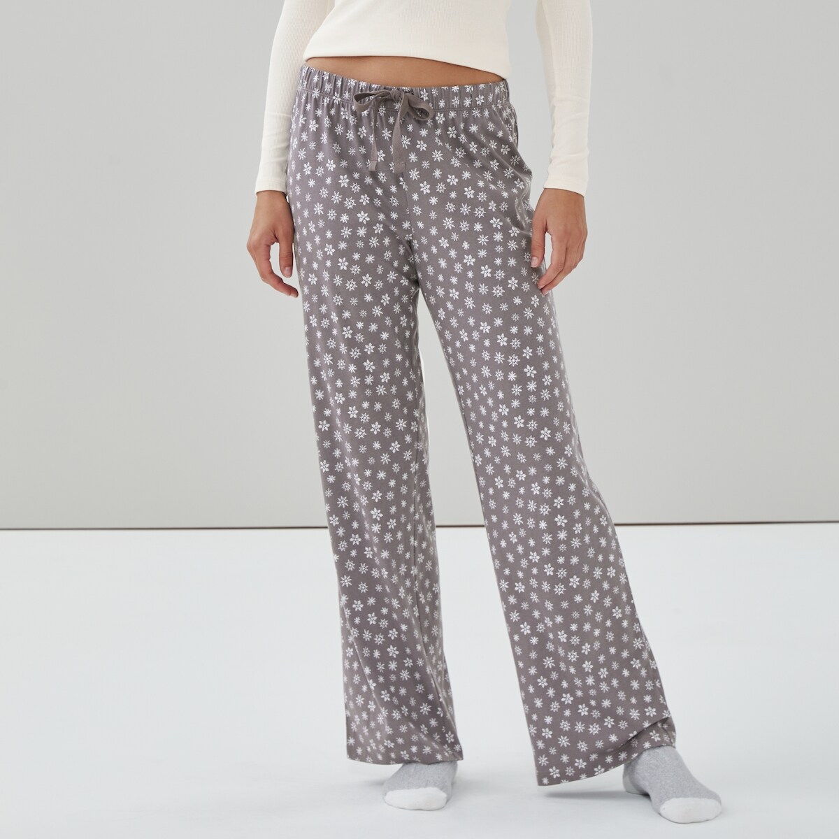 Pantalon de nuit imprim - Cendre Grise