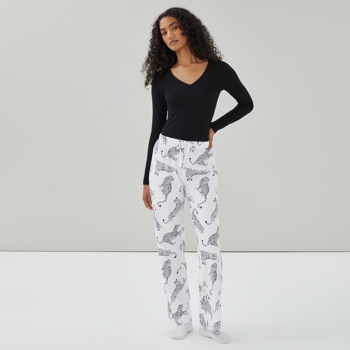 Printed Sleep Pant - White