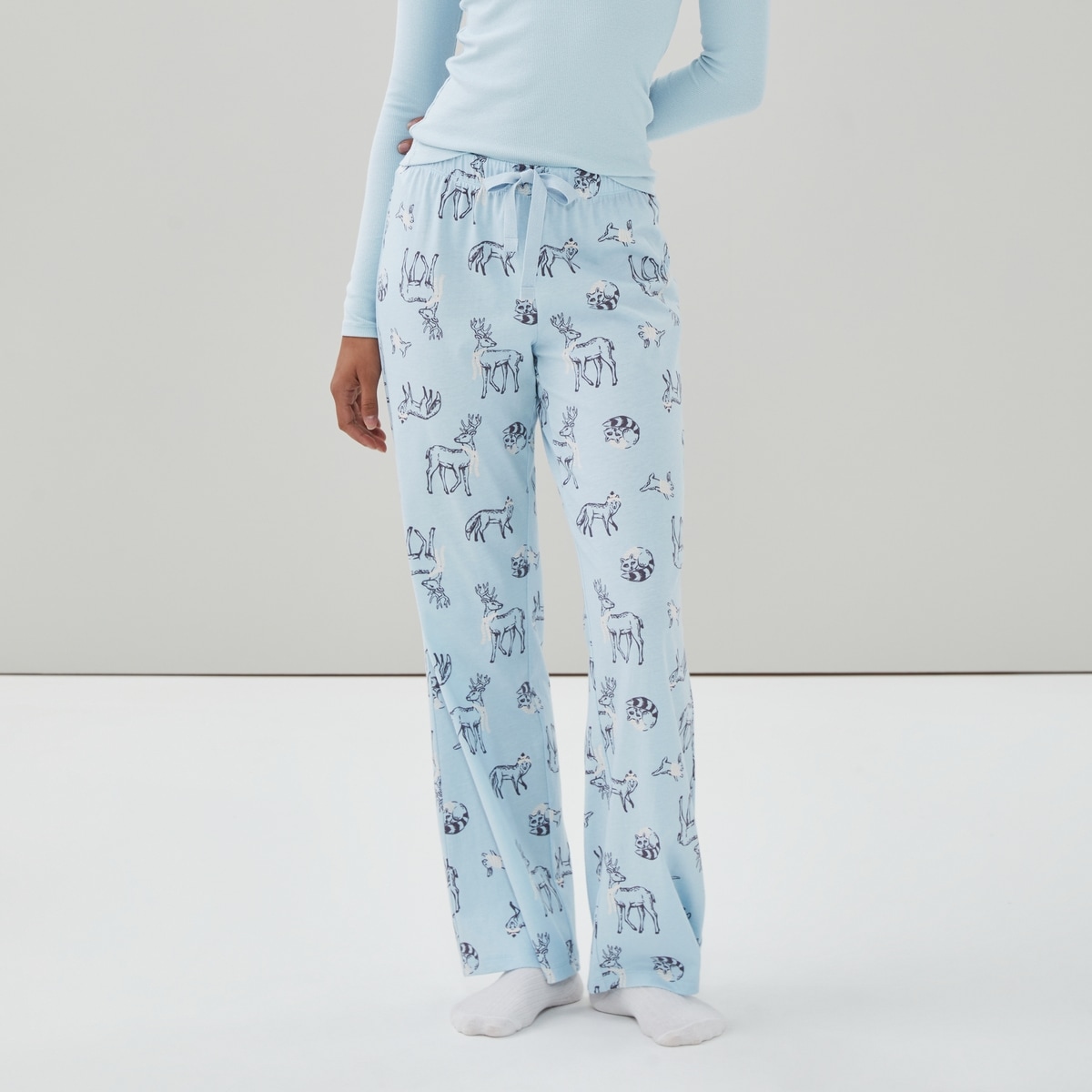 Pantalon de nuit imprim - Bleu Ple