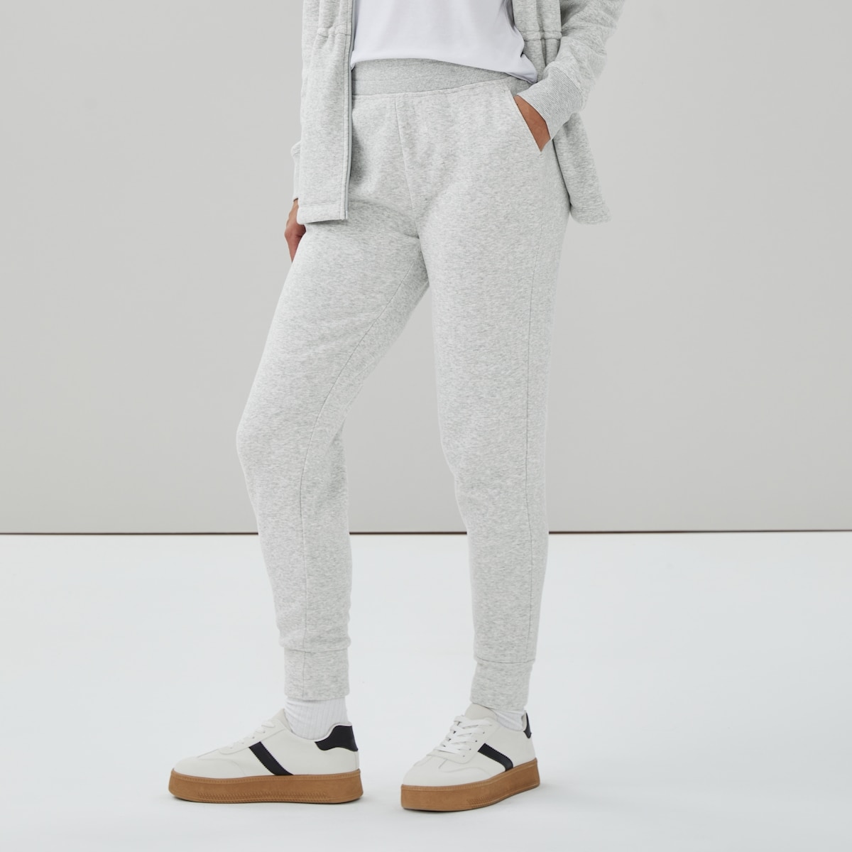 Pantalon de jogging sport ajust en molleton - Mlange De Gris
