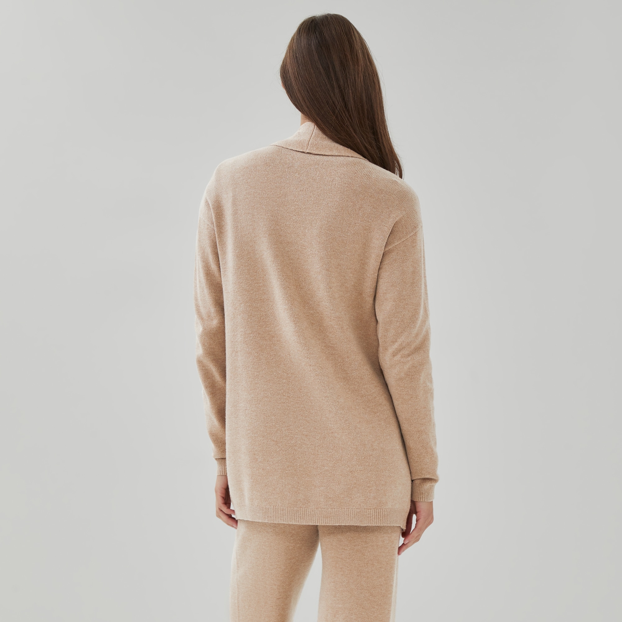 Open Front Lounge Cardigan in Light Khaki Mix from Joe Fresh