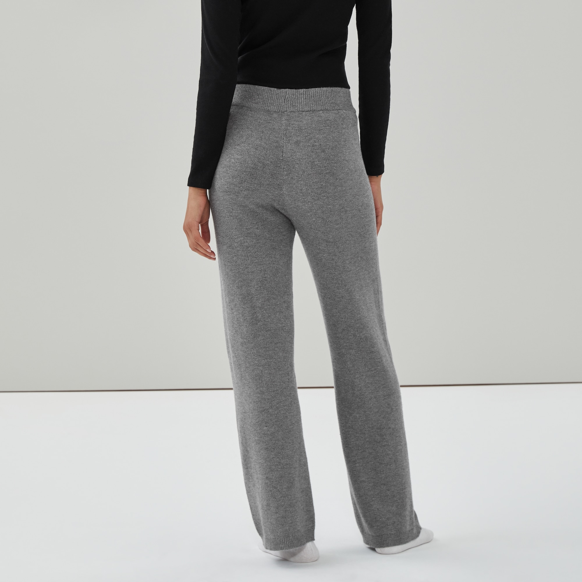 yoke/ヨーク/WIDE LEG LOUNGE PANTS GRAY Wide Leg Lounge Pant in Charcoal Melange from Joe Fresh