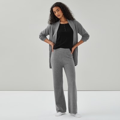 Wide Leg Lounge Pant - Charcoal Melange