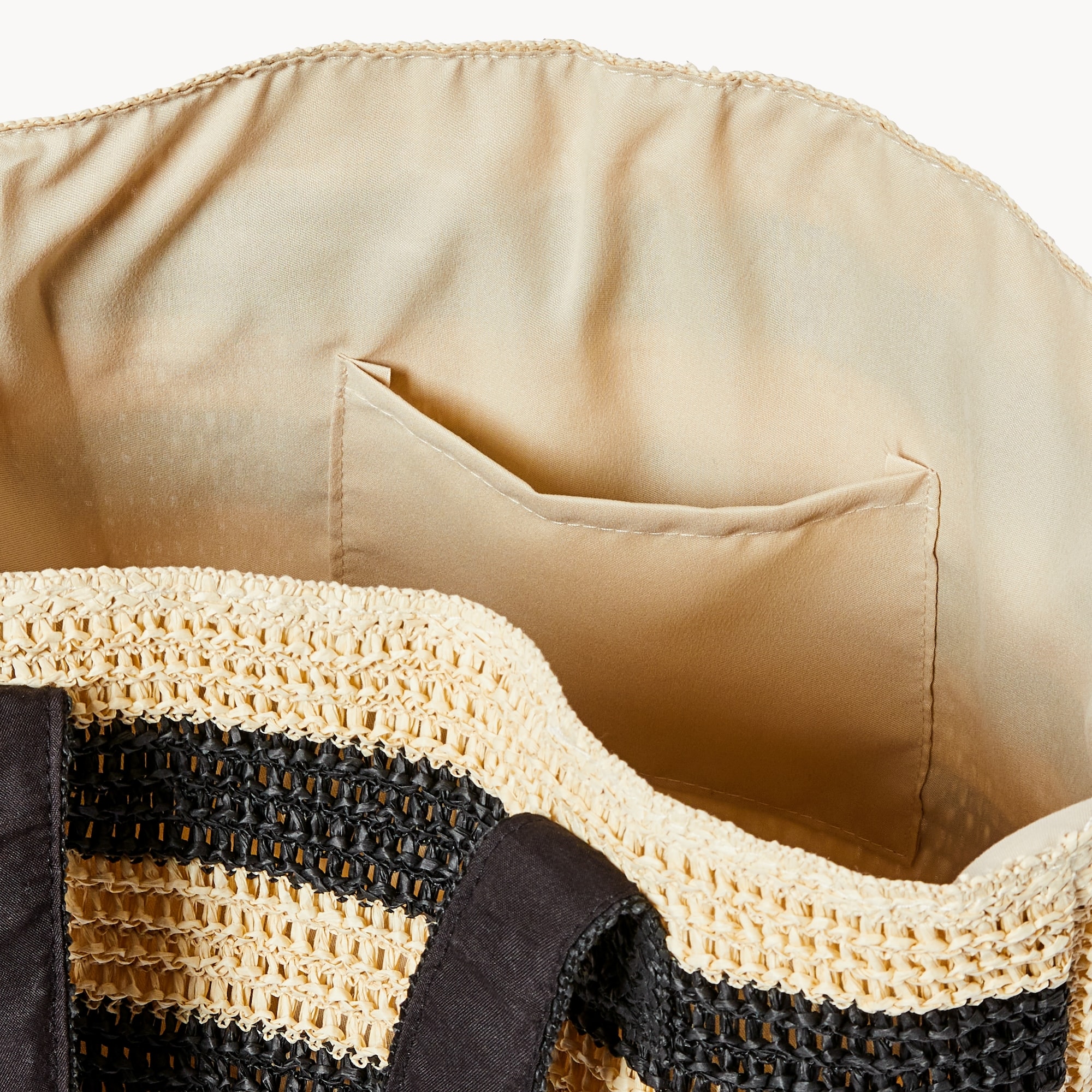 Wide Stripe Straw Tote