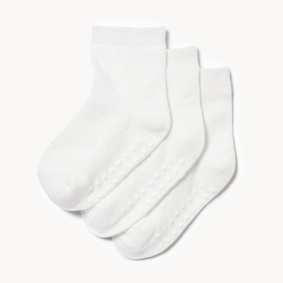 Toddler Girls' 3-Pack Quarter-Crew Socks - White