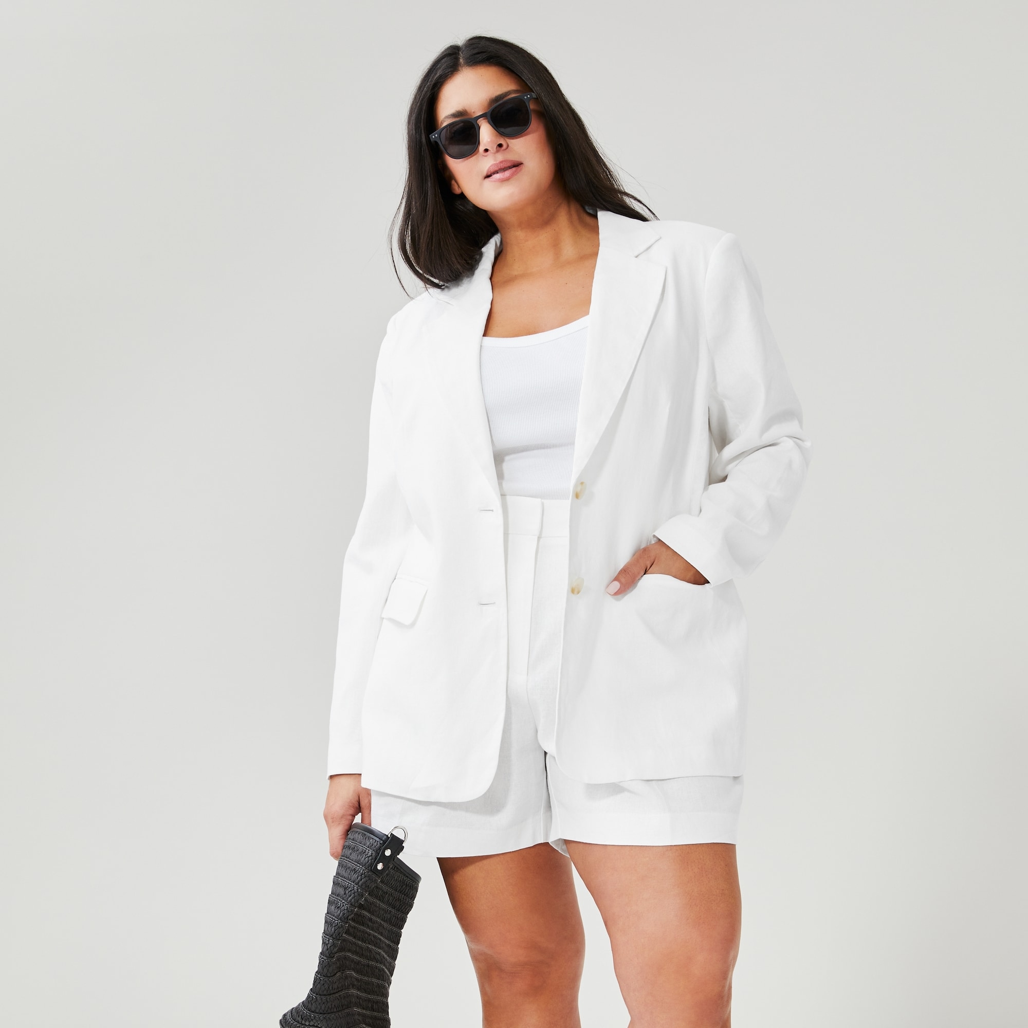 Women+ Linen-Blend Blazer