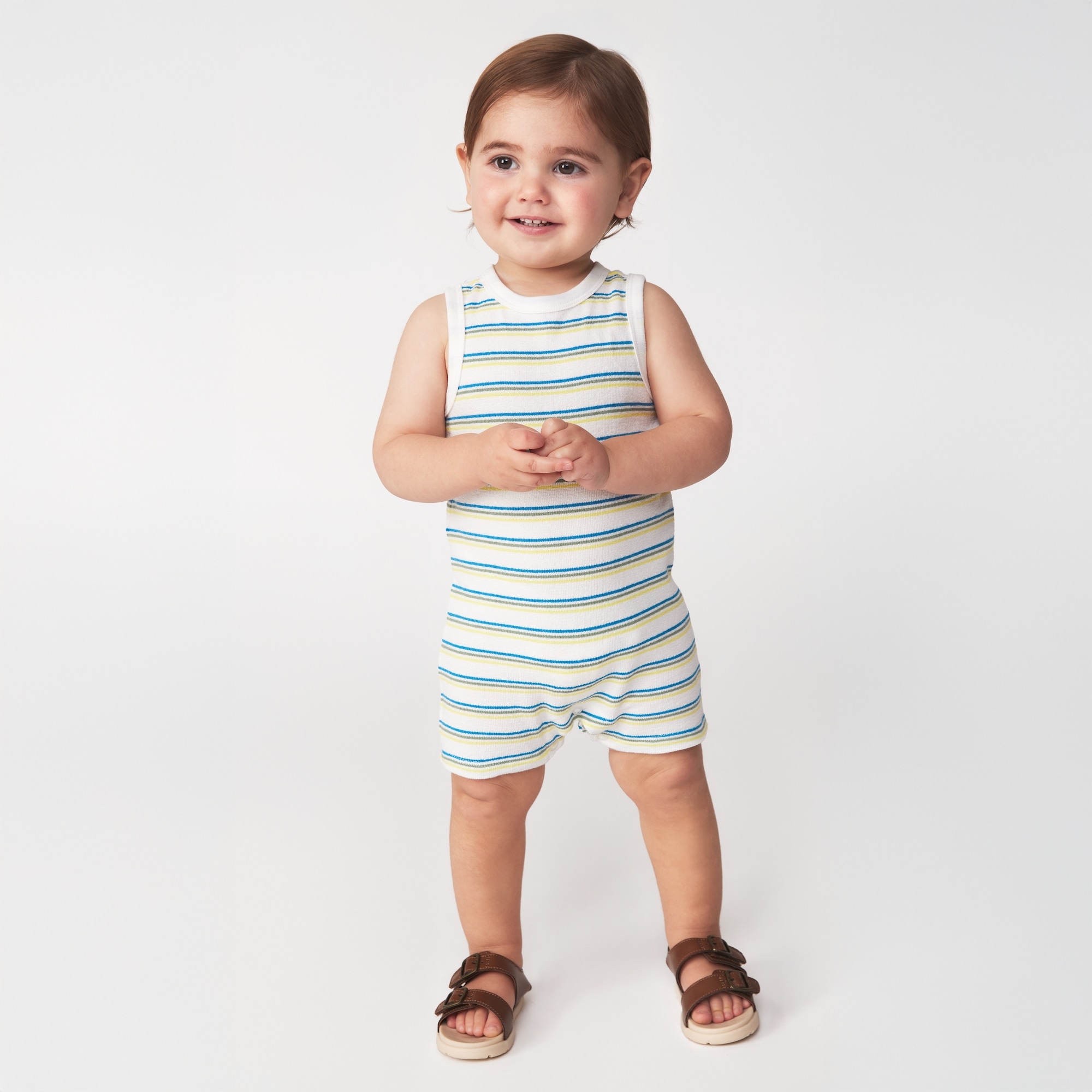 Baby Boys' Textured Sleeveless Romper in Off White from Joe Fresh