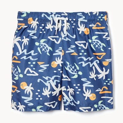 Kid Boys' Printed Swim Trunk - Blue